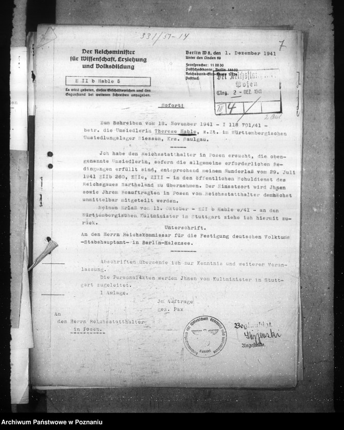 Obraz 11 z jednostki "Einstellungen und Versetzungen der Lehrkräfte"