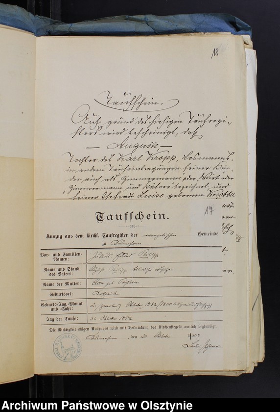 image.from.unit.number "Beläge zum Heirathsregister"