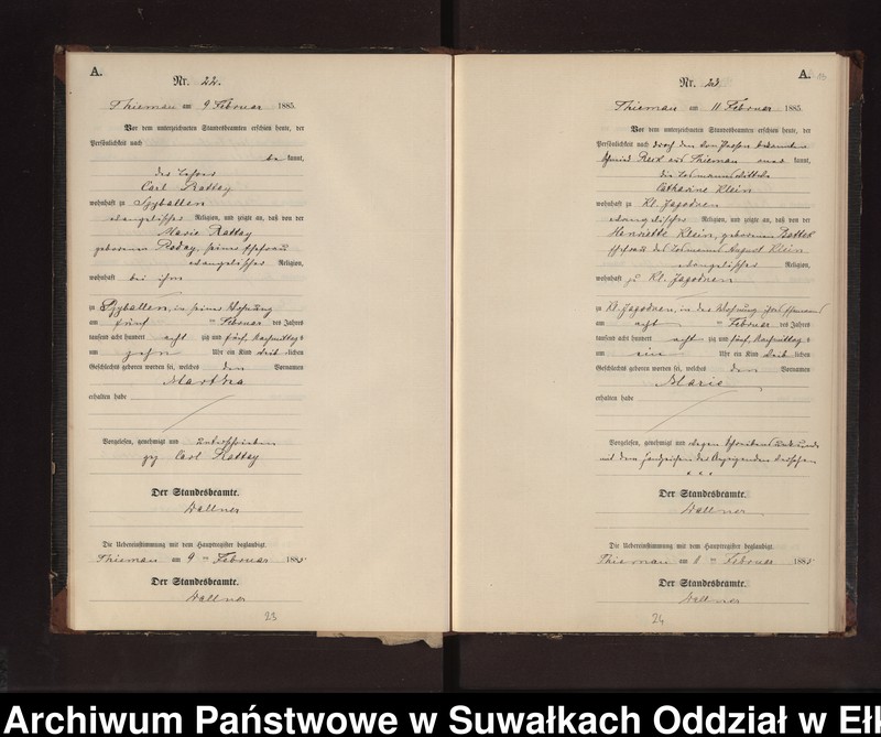 image.from.unit.number "Geburts-Neben-Register des Preussischen Standes-Amtes Rydzewen Kreis Loetzen"