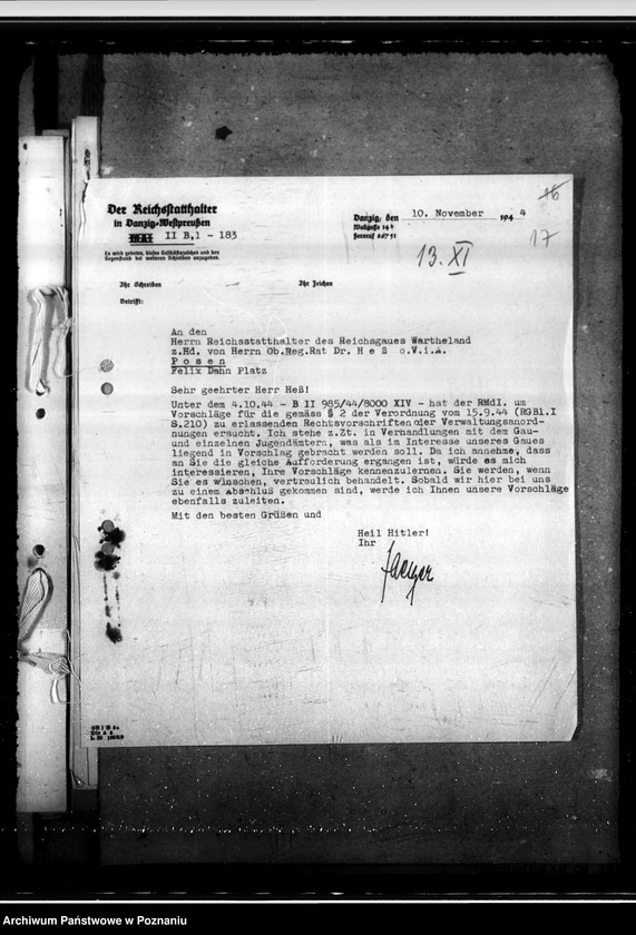 Obraz 20 z jednostki "Einführung jugendwohlfahrtrechtlicher Bestimmungen in den Ostgebieten"