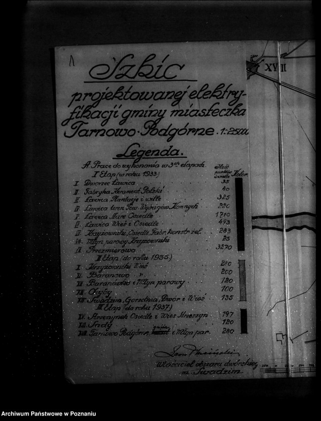 Obraz 5 z jednostki "Szkic projektowanej elektryfikacji gminy miasteczka Tarnowo Podgórne 1:25000"