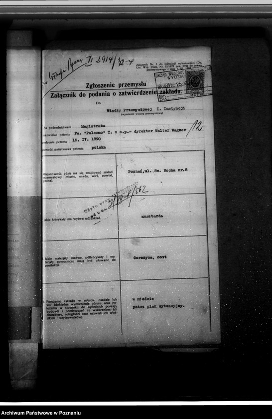 Obraz 17 z jednostki "Zatwierdzenie wytwórni musztardy H. Jarosz Poznań"