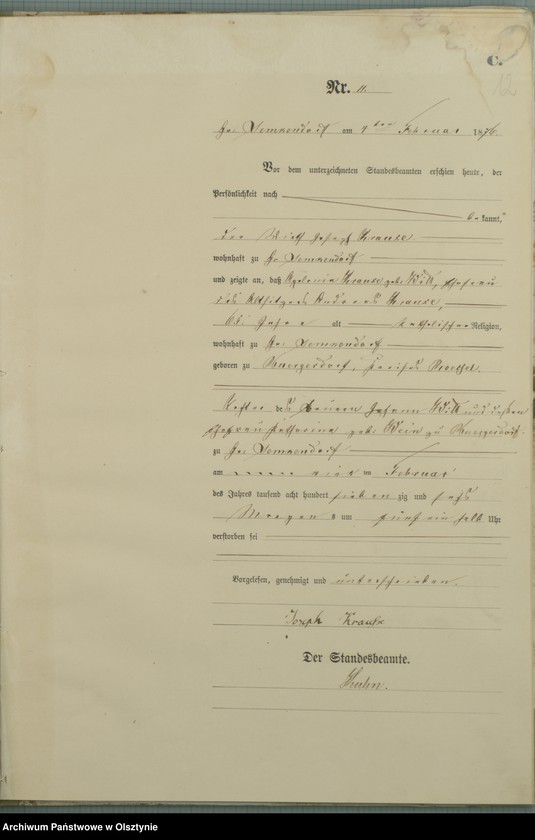 image.from.unit.number "Sterbe-Haupt-Register Nr 1 - 77"