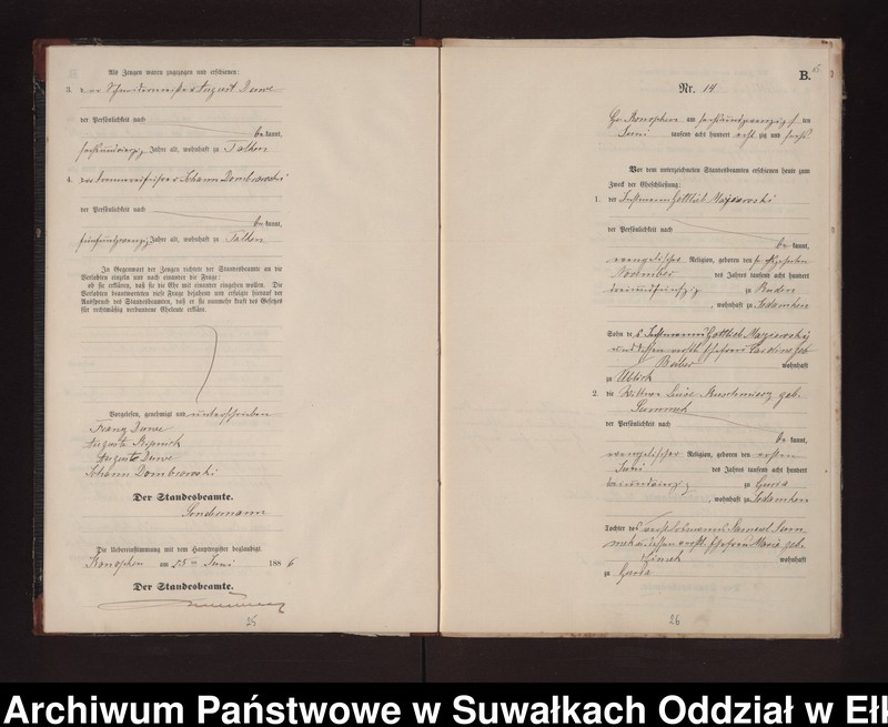 image.from.unit.number "Heiraths-Neben-Register des Preussischen Standes-Amtes Gr. Konopken Kreis Loetzen"