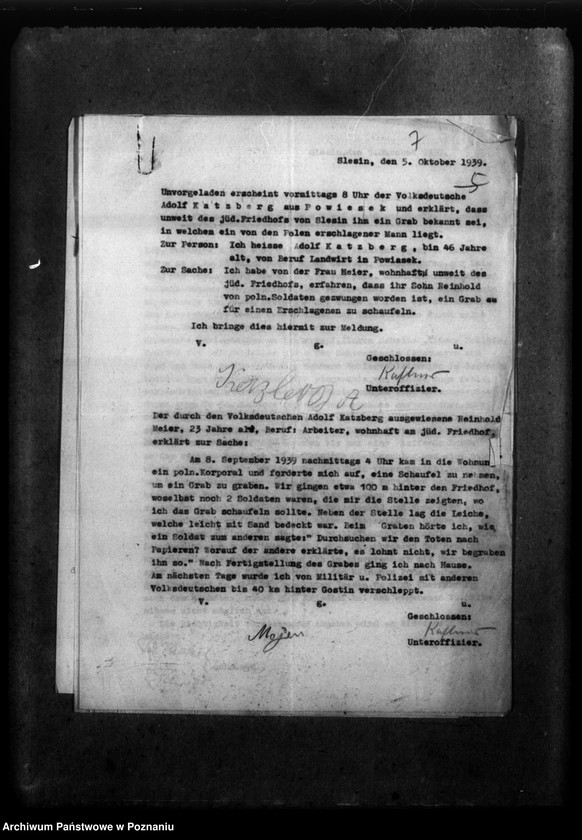 Obraz 11 z jednostki "Schriftwechsel aus verschiedenen Kreisen - w sprawie zmarłych miejscowych Niemców"