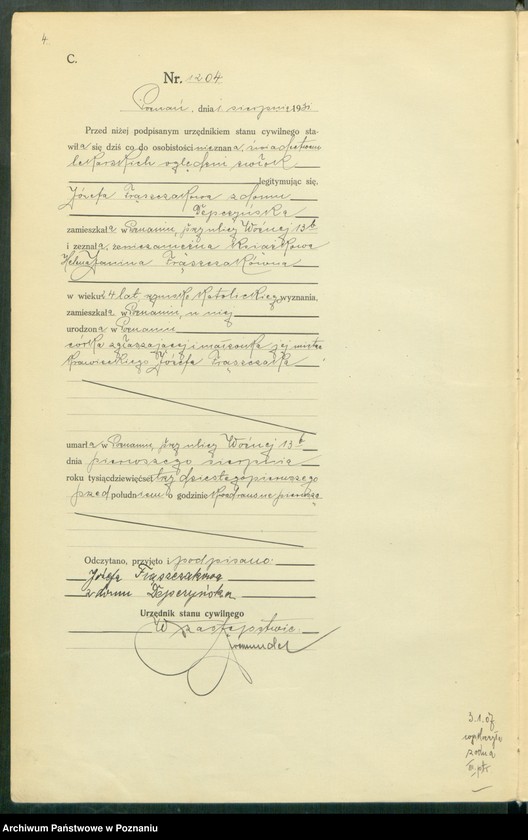 Obraz 6 z jednostki "Księga miejscowa zgonów tom III [Rejestr główny zgonów]"