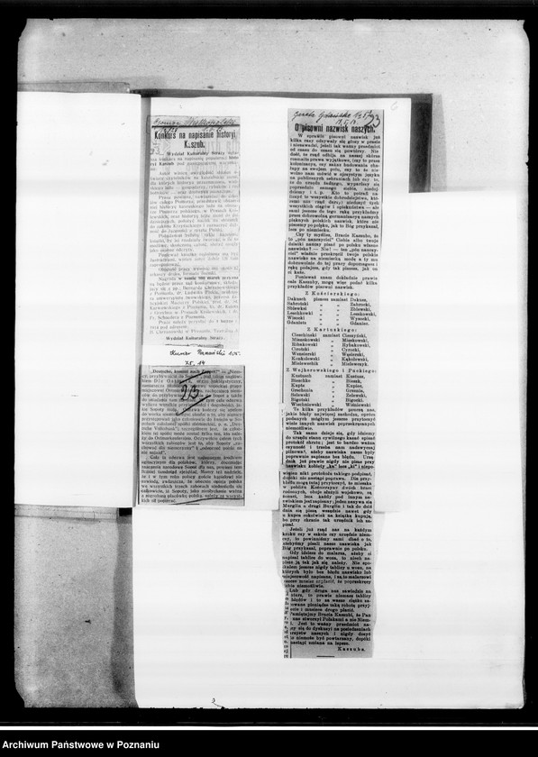 Obraz 11 z jednostki "Kaszuby i Mazury [wycinki prasowe] oraz spis miejscowości sporządzony przez ks. W. Barczewskiego do wydawnictwa "Geografia Polskiej Warmii"."