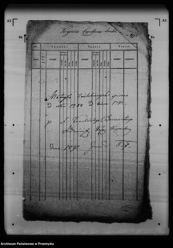 Obraz 16 z jednostki "[Kopie ksiąg metrykalnych parafii Krynica (dekanat Medenice)]"