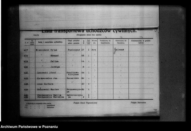 Obraz 13 z jednostki "Lista uchodźców cywilnych."