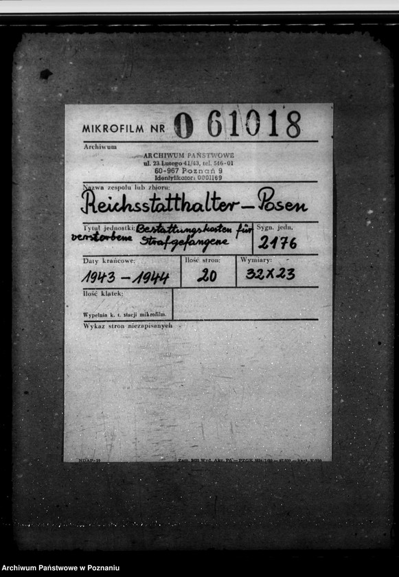 Obraz 2 z jednostki "Bestattungskosten für verstorbene Strafgefangene"