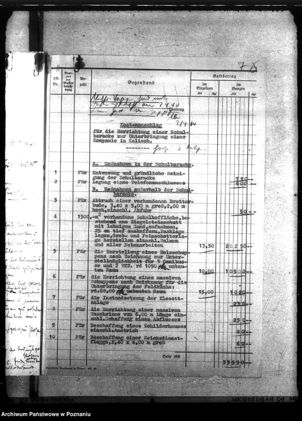 Obraz 11 z jednostki "Unterbringung einer Polizei- Kompanie in Kalisch"