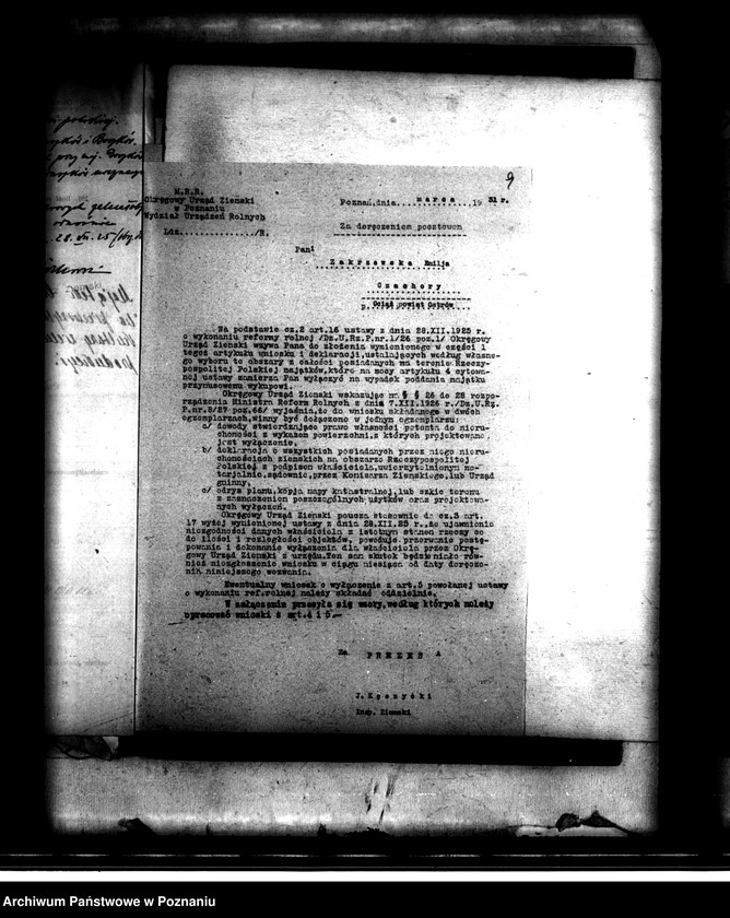 Obraz 13 z jednostki "Majątek Czachory powiatu ostrowskiego wyłączenie z art. 4 i 5 ustawy o wykonaniu reformy rolnej -Emilia Zakrzewska"