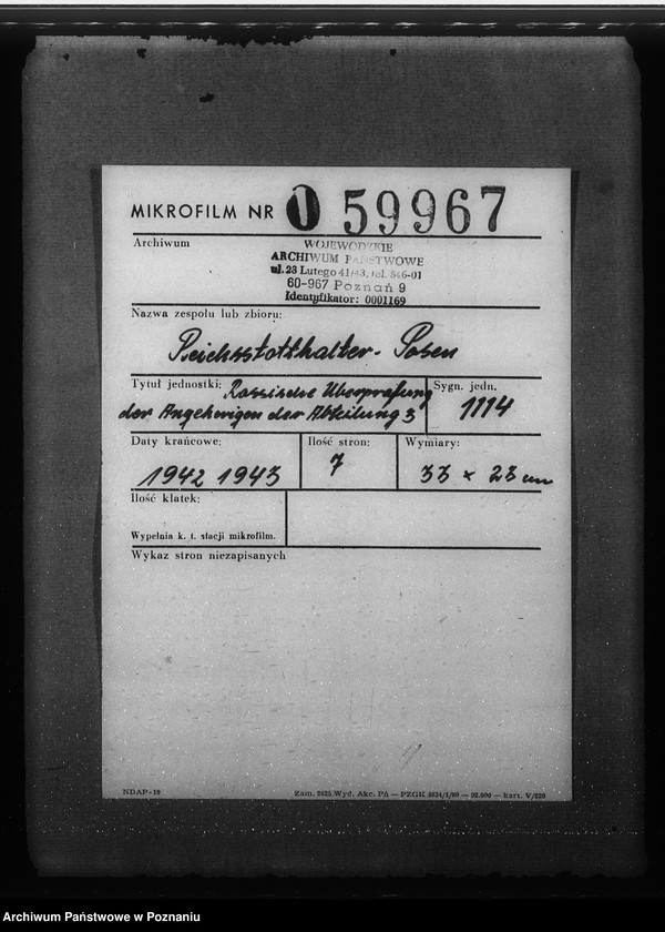 Obraz 2 z jednostki "Rassische Überprüfung der Angehörigen der Abteilung 3"