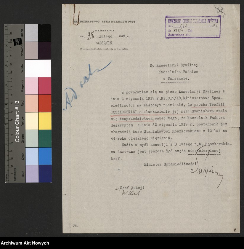 image.from.unit.number "Ułaskawienia z b. Kongresówki - uwzględnione, dotyczące: zabójstw, dzieciobójstwa, uszkodzeń ciała, znieważenia, rozboju, lichwy, krzywoprzysięstwa, kradzieży w latach 1916 - 1917 z pociągów prowiantowych zdążających na front wschodni, nielegalnego posiadania broni i gorzelnictwa."