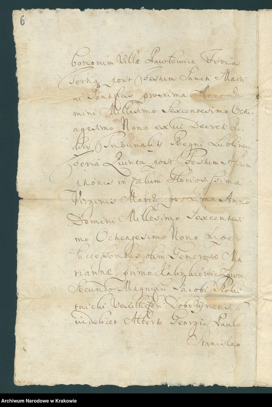 image.from.unit.number "Szczawińscy - Franciszek, wojewodzic podlaski: 1. Akta procesowo-majątkowe z Wilczewskimi 1671; 2. Akta spadkowe po Franciszku - żony Aleksandry i syna Jerzego 1691-1709"