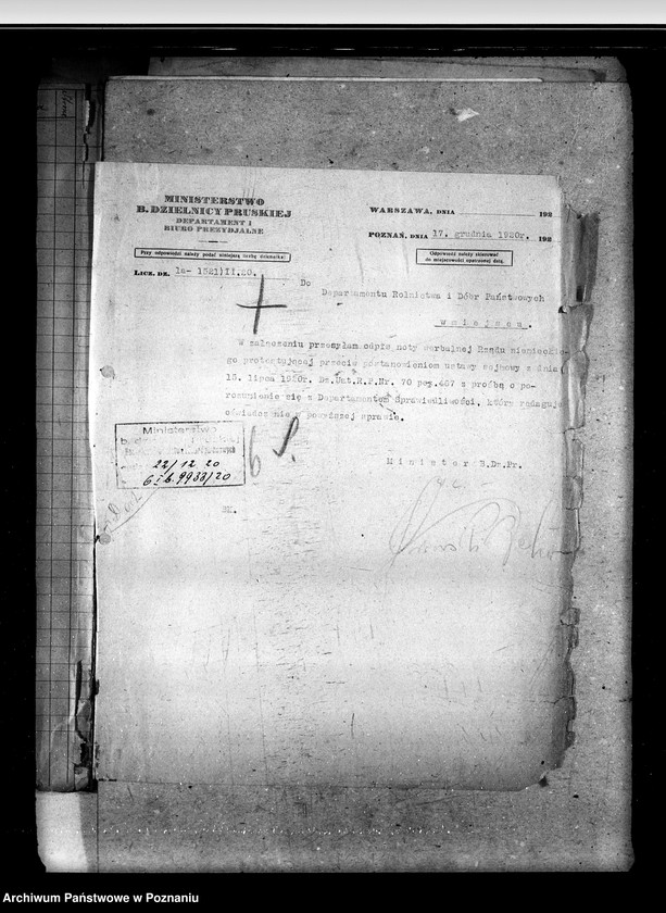 Obraz 6 z jednostki "Sprawy prawne dokumenty, wnioski i korespondencja z Departamentu Sprawiedliwości"