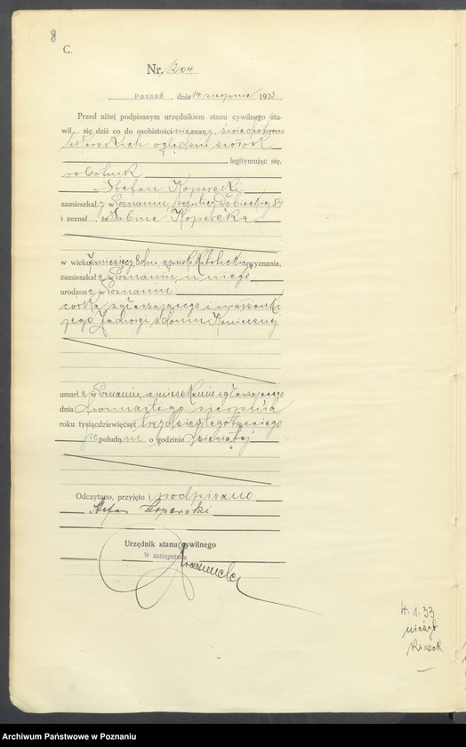 Obraz 10 z jednostki "Księga miejscowa zgonów tom III [Rejestr główny zgonów]"