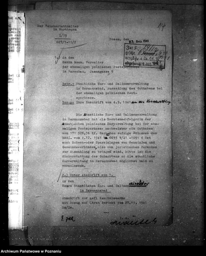 Obraz 18 z jednostki "Hermannsbad- Vorkriegsschulden (Ciechocinek)"