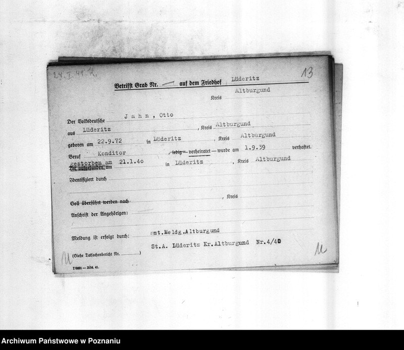 Obraz 17 z jednostki "Totenkartei I - P"