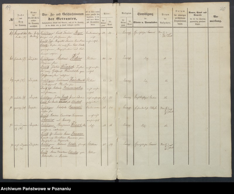 Obraz 14 z jednostki "Duplikat des Trauungs, Tauf und Begraebnissregister"