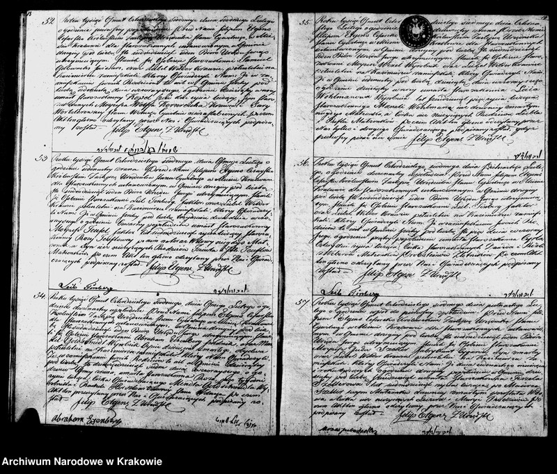 image.from.unit.number "Aktów Stanu Cywilnego Wpisy Zeyścia Osób Wyznania Moyżeszowego w Mieście Krakowie zmarłych obeymuiąca księga Isza na Rok 1847"