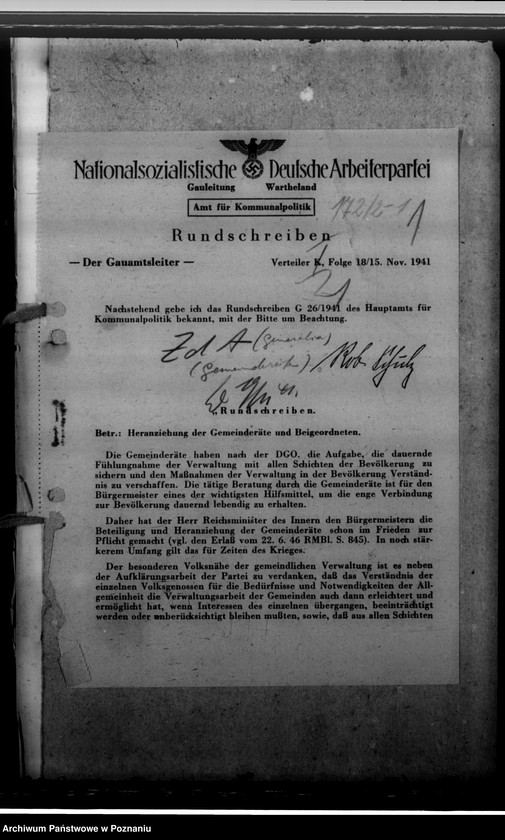 Obraz 5 z jednostki "Ernennung des Landeshauptmanns. Berufungen der Kreisräte"