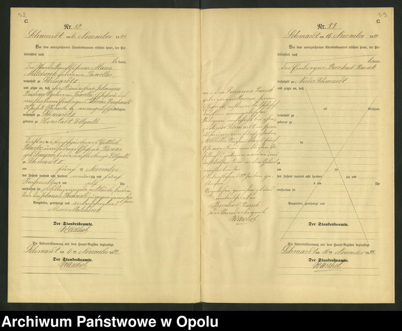 image.from.unit.number "Sterbe-Neben-Register Standesamts Schmardt pro 1895"