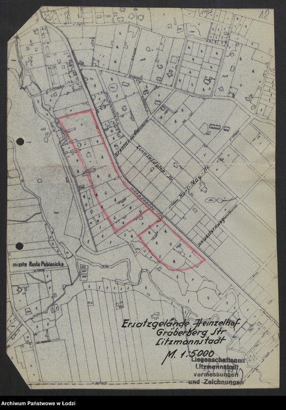 Obraz 20 z jednostki "Ruda Pabianicka Ersatzgelände Heinzelhof Gräberberg Strasse Litzmannstadt"