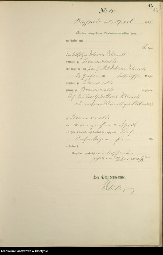 image.from.unit.number "Haupt-Sterbe-Register Nr 1 - 41"