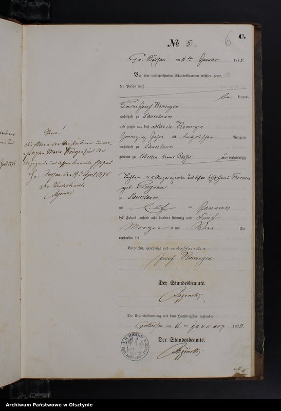image.from.unit.number "Sterbe-Neben-Register Nr 1 - 71"