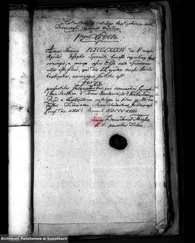 Obraz 18 z jednostki "Anekxa Urzędnika Urodzonych i Umarłych w Gminie przeroślskiej służące do akt ślubnych Urzędnika Stanu Cywilnego na rok 1814"