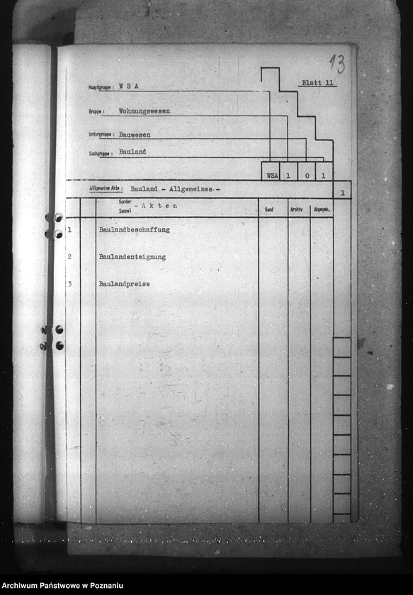 Obraz 17 z jednostki "Wykaz dla urzędu Wohnungs- und Sied- lungsamt"