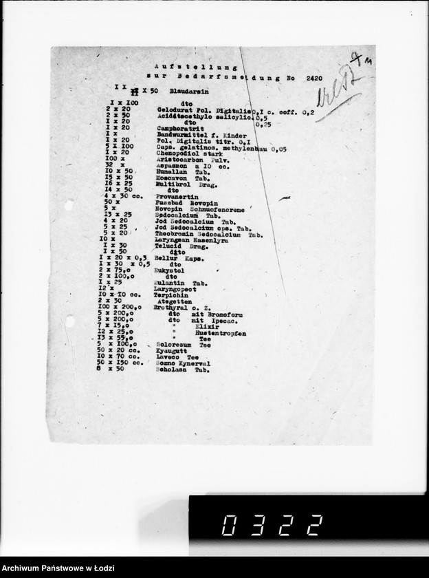Obraz 15 z jednostki "Belieferung des Gettos mit Medikamenten"