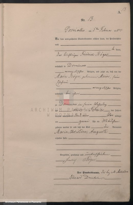 Obraz 16 z jednostki "Geburts-Haupt-Register"