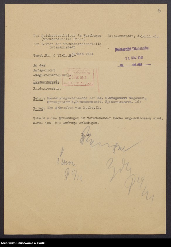 Obraz 15 z jednostki "Calel Wagowski – fabryka pończoch"