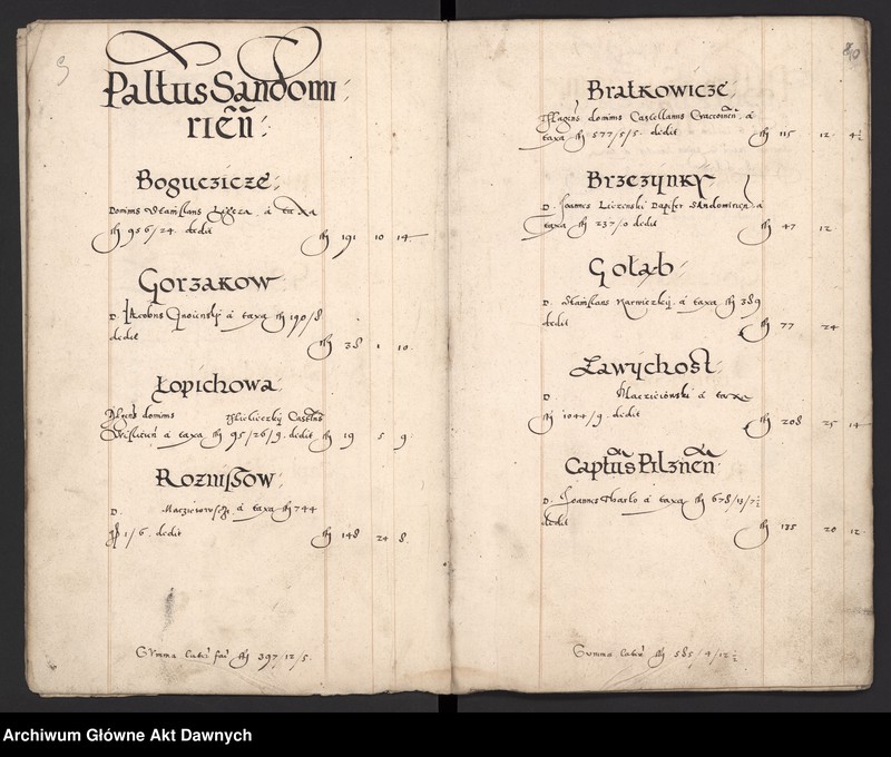 image.from.unit.number "Sumariusz pieniędzy i rejestr retenty piątej części z dochodów dóbr stołowych z terenów całej Rzeczpospolitej."