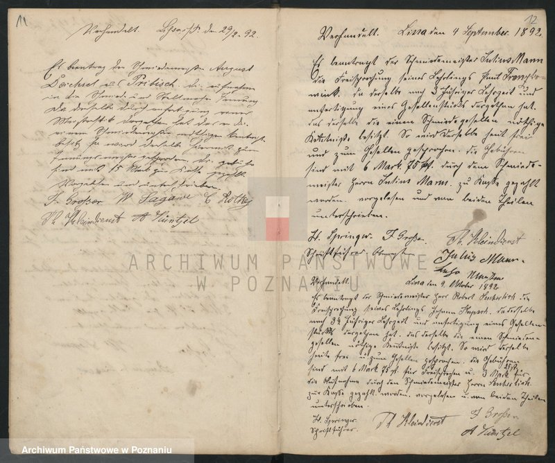 image.from.unit.number "Geschäftsbuch der Schmiede und Stellmacher Innung. [Protokolarz cechu - wpisy uczniów, zebrania kwartalne, itd.]"
