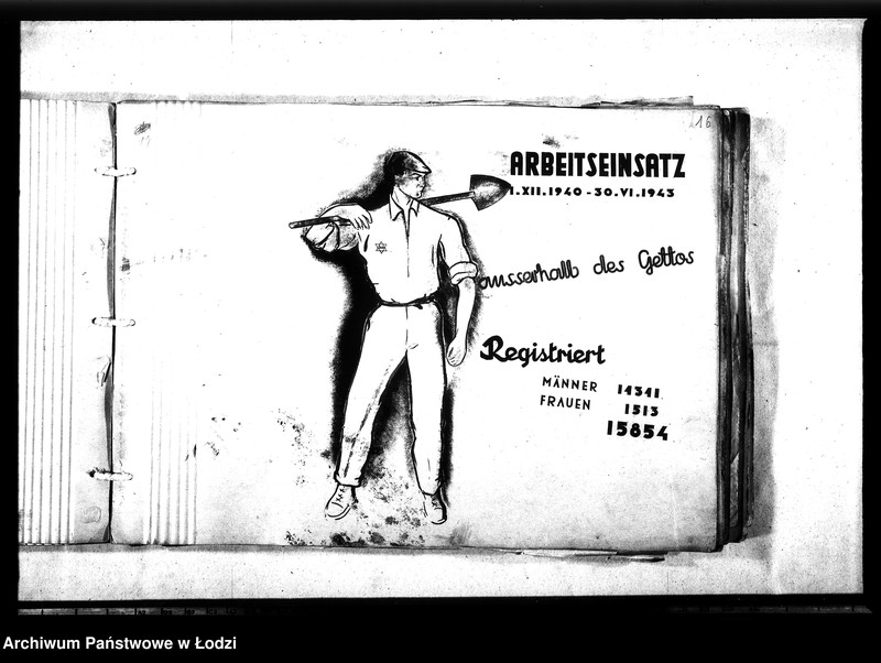 Obraz 20 z jednostki "[Album Arbeisamtu - Wydziału Pracy. Pracownicy wydziałów, graficzne przedstawienie schematu organizacji, używane druki, objaśnienia historyczne, rozbiórki domów]"