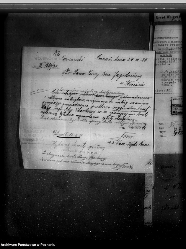 Obraz 17 z jednostki "Fabryka Marmelady Cz. Kostańskiego w Poznaniu Zawady 6 nr woj. 197 /poprzedni własność Fabryka Cykorii i Kawy Słodowej we Wrześni/"