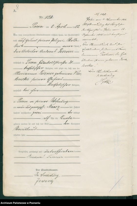 Obraz 11 z jednostki "Księga miejscowa urodzeń t. III"