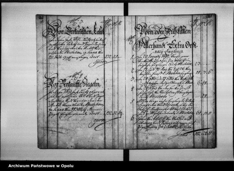 Obraz 15 z jednostki "Particular Rayttung Über Empfang undt Aussgab Geldt Bey der königlichen Stadt Oppeln vom Ersten January biess Ende Decembris Anno 1692"
