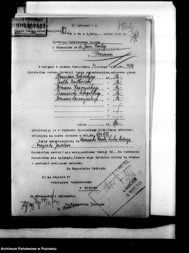 Obraz 4 z jednostki "Państwowe Liceum i Gimnazjum męskie imienia Jana Kantego - Poznań [lista abiturientów]"