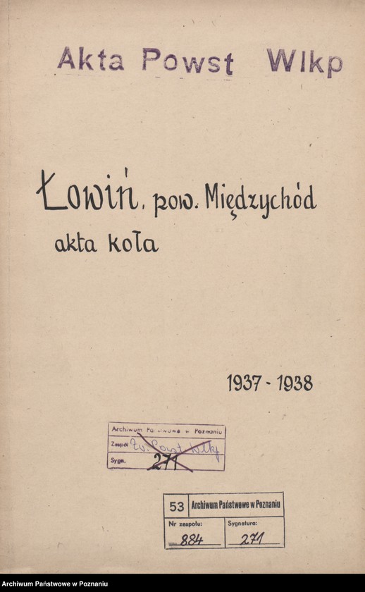 Obraz 2 z jednostki "Łowyń, powiat Międzychód - akta koła."