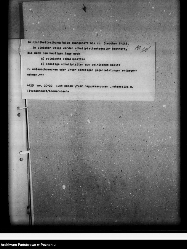 Obraz 15 z jednostki "Polizei verordnung über die Abgabe von Schaltplatten und Gramophonen"