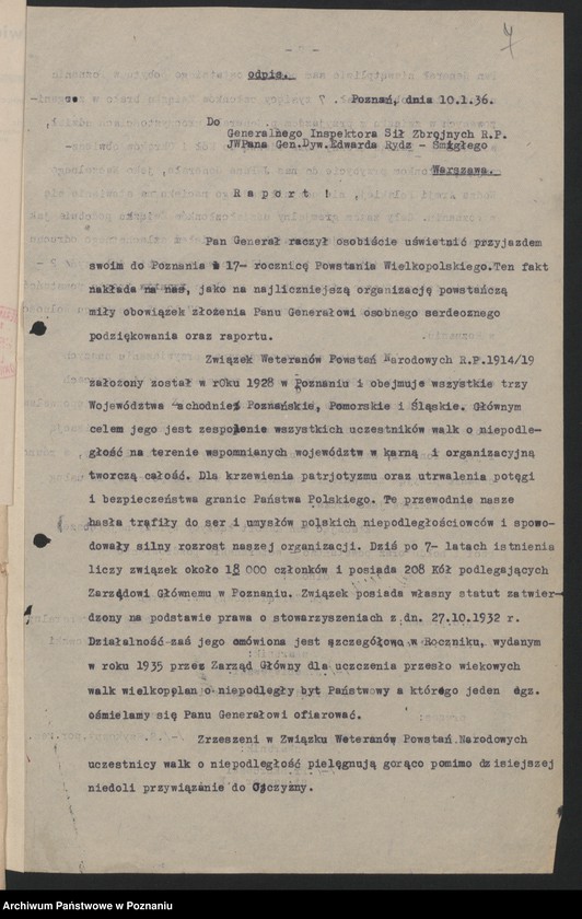 Obraz 10 z jednostki "I. Walny Zjazd Delegatów Okręgu Poznańskiego Związku Weteranów Powstań Narodowych 1.III.1936 r."
