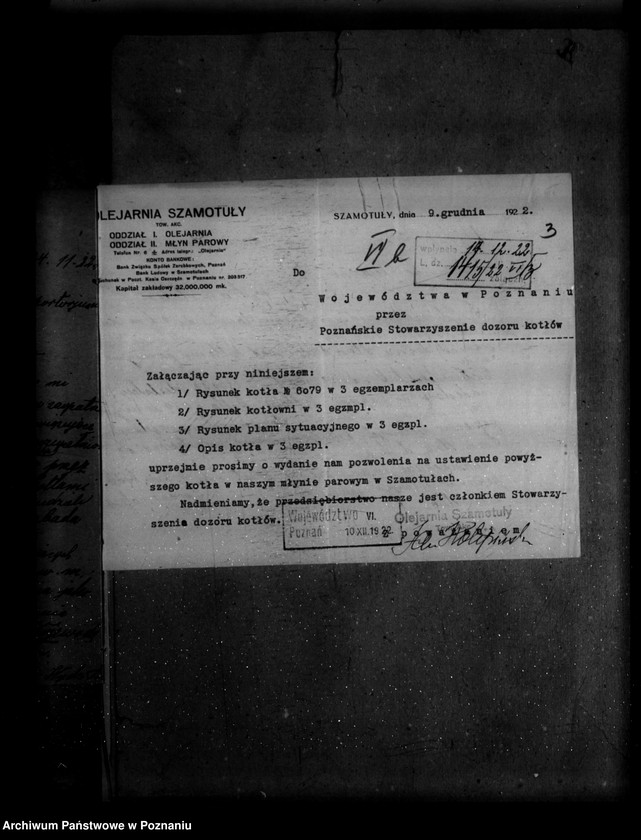 Obraz 7 z jednostki "Młyn parowy w Szamotułach własność Olejarnia w Szamotułach nr woj. kotła 79"