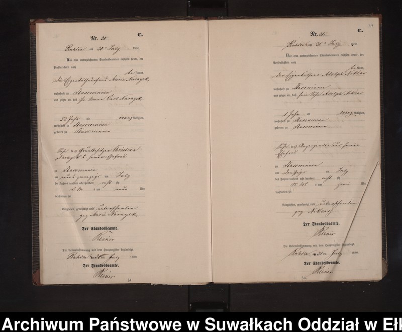 image.from.unit.number "Sterbe-Neben-Register des Preussischen Standes-Amtes Stasswinnen Kreis Loetzen"