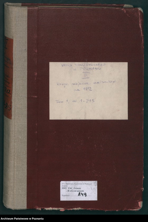 Obraz 2 z jednostki "Księga miejscowa małżeństw tom I [Rejestr główny małżeństw]"