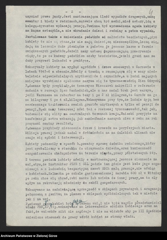 Obraz 6 z jednostki "Liga Kobiet: informacje KW i KP o kampaniach wyborczych w Lidze Kobiet. Informacje KP z konferencji kobiet - delegatek spółdzielczości - 1955, 1959-1960, 1964, 1967"