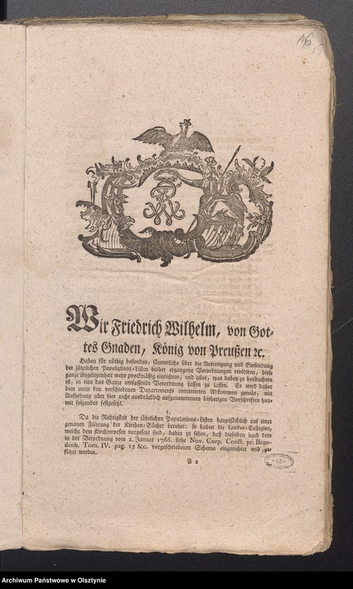 image.from.unit.number "Königliche Verordnungwegen Anfertigung und Einsendung der Jährlichen Populations Listen"